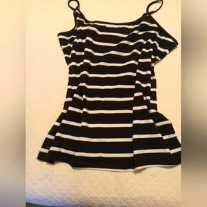 French Laundry Camisole size 1X with black and white horizontal stripes.
